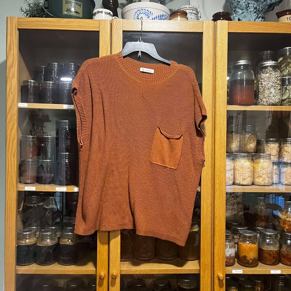 Rust Orange Sweater 100% Cotton